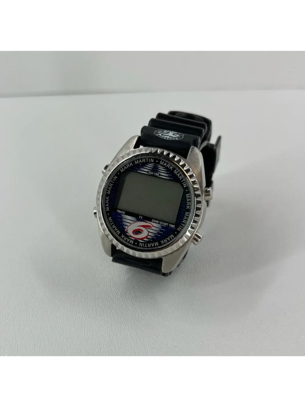 Vintage Mark Martin #6 NASCAR Sun Time Schedule Watch 1999 Digital Rubber Black